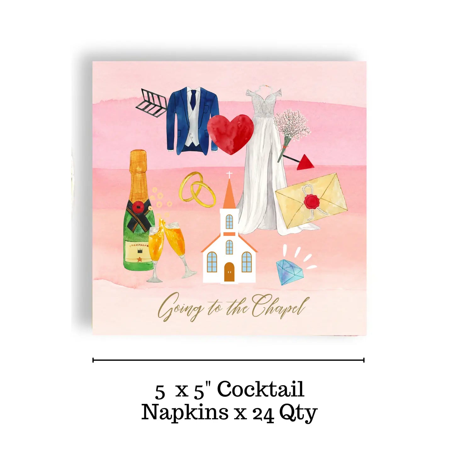Pink Wedding Cocktail Napkins