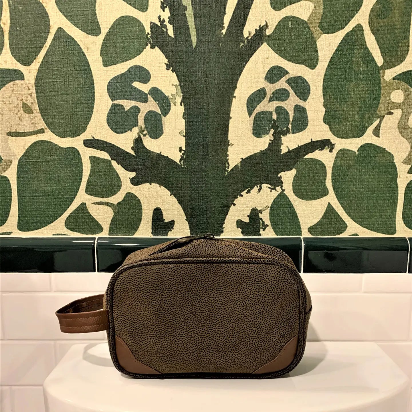 Small Faux Suede Tolietry Kit