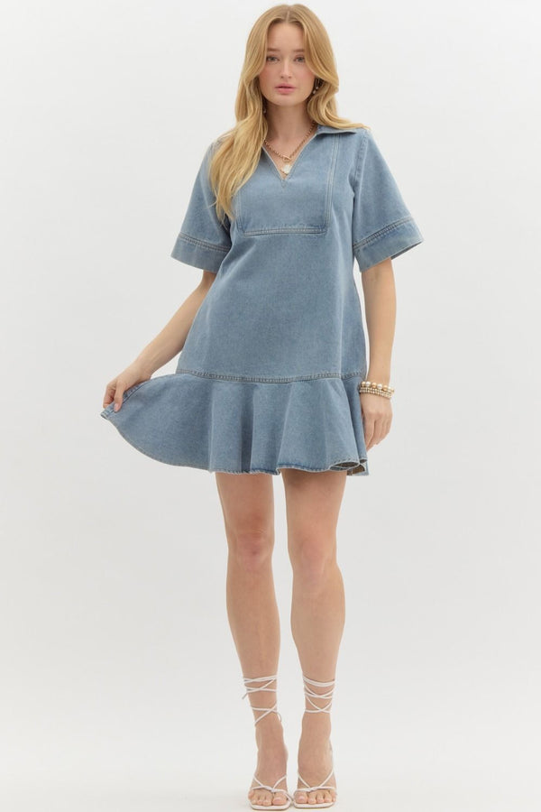 Farrah Denim Flare Hem Dress