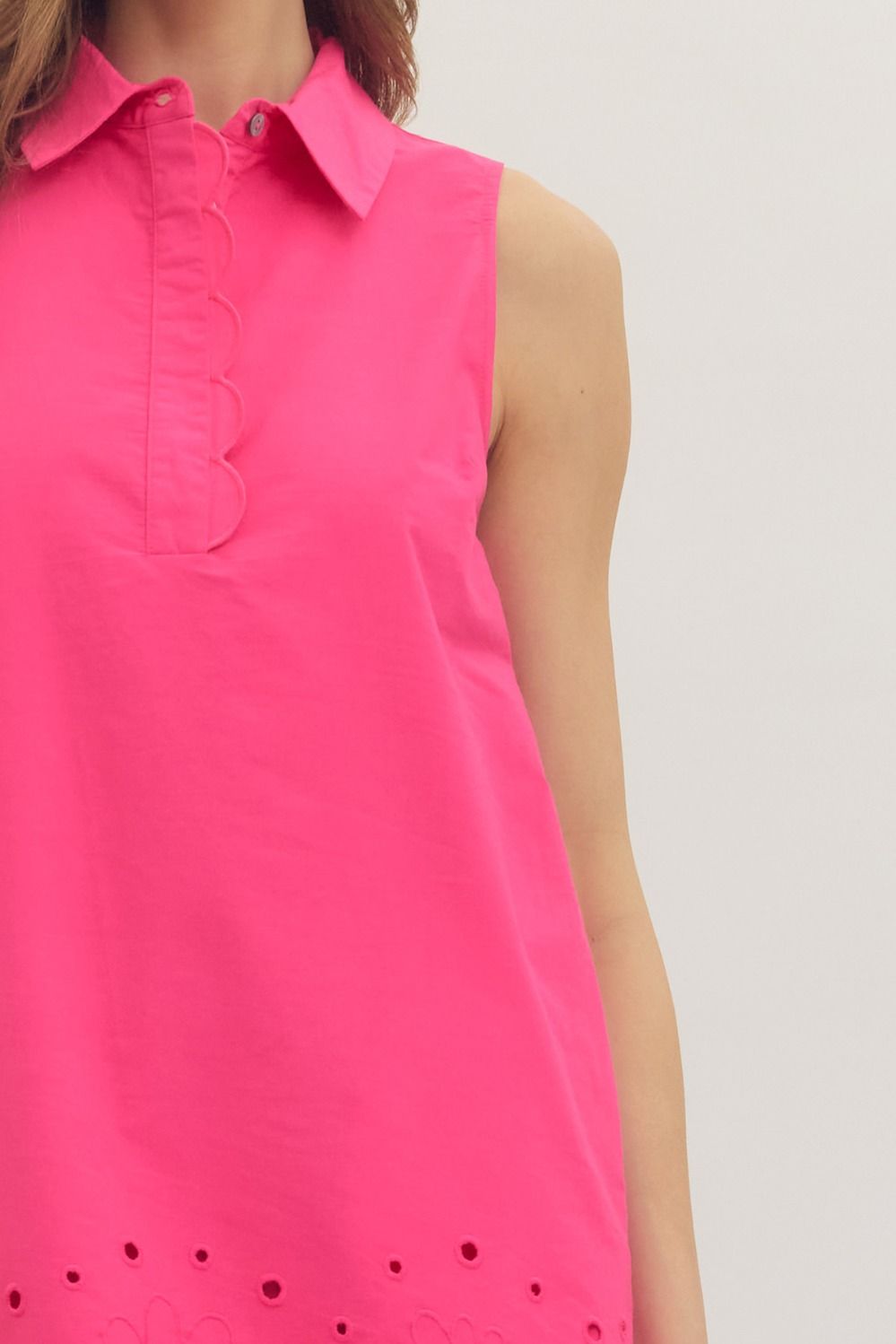 Keri Hot Pink Floral Eyelet Dress