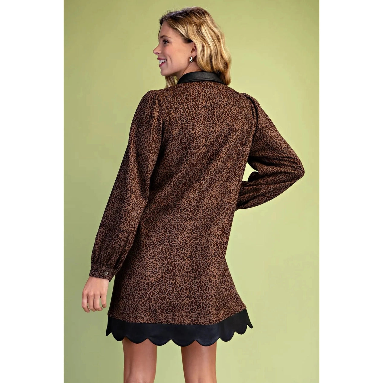 Keri Faux Suede Leopard Dress