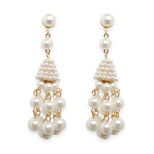 Layered Dangle Pearl Earrings