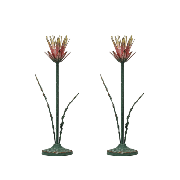Pair of Vintage Floral Taper Candle Holders