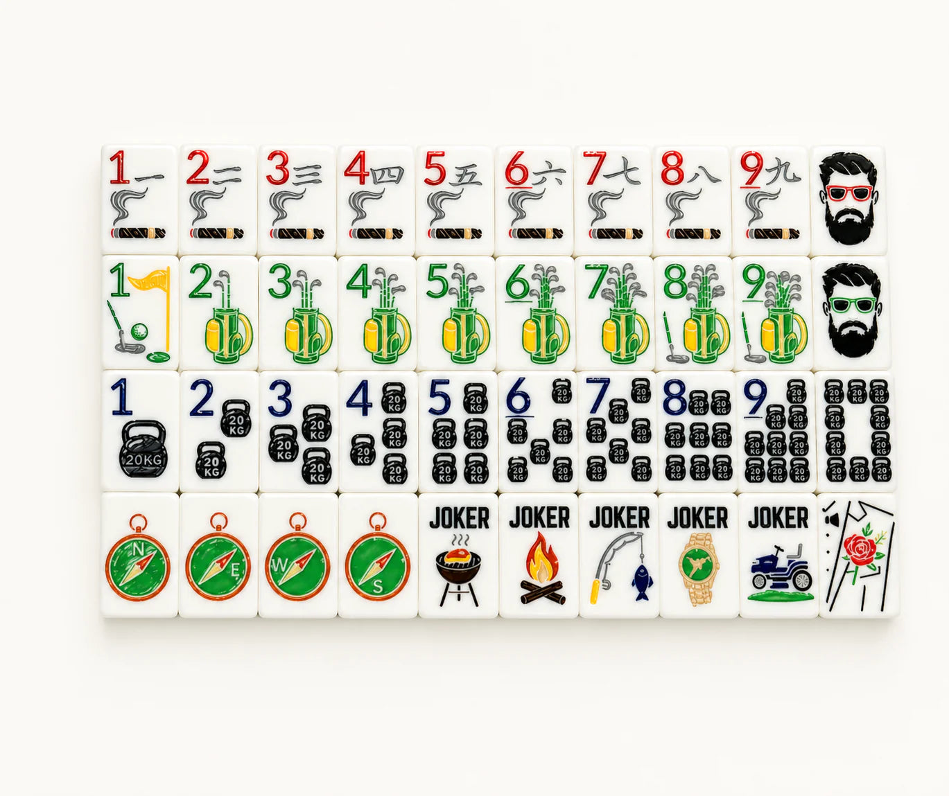 The Manly Line Mahjong Tile Set