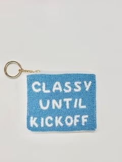 Light Blue Classy Until Kickoff Beaded Pouch