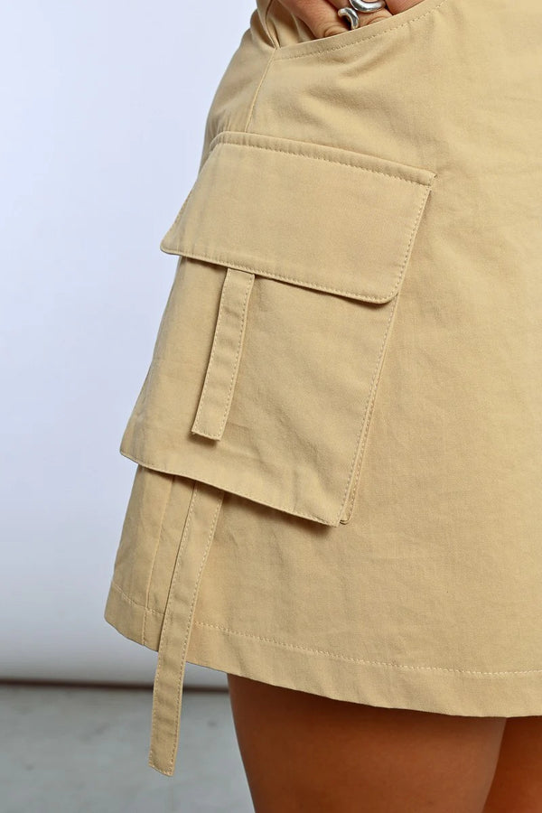 City Beige Utility Skirt