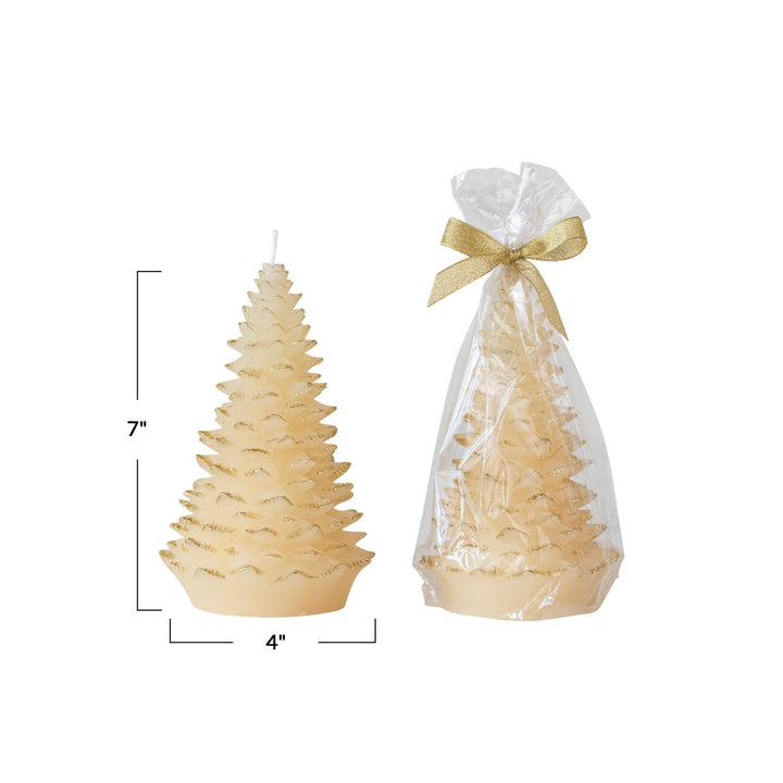Cream & Gold Tree Candle