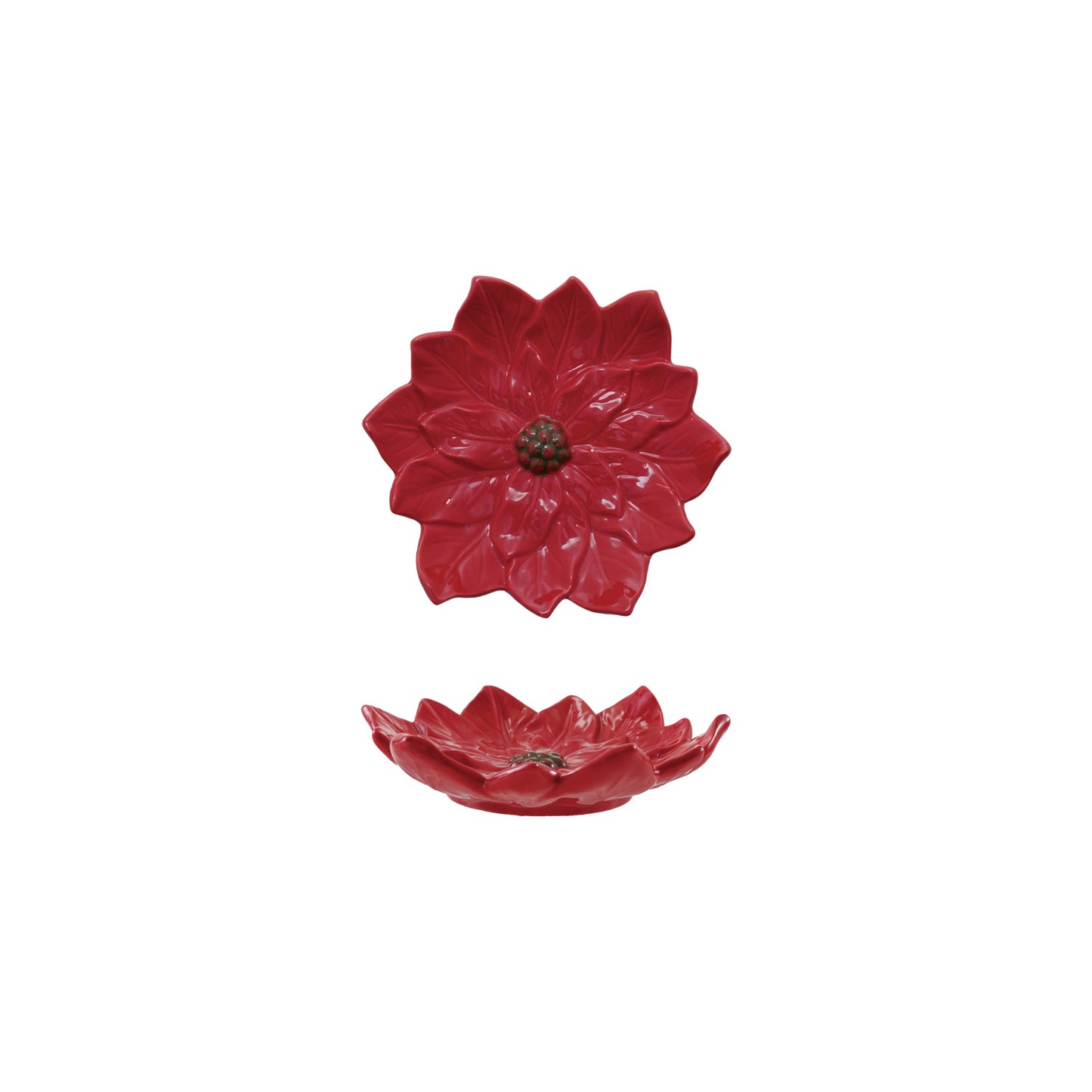 Red Poinsettia Bloom Plate