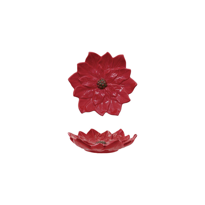 Red Poinsettia Bloom Plate