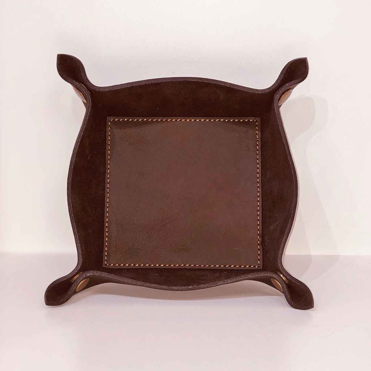 Embossed Dark Brown Valet Tray