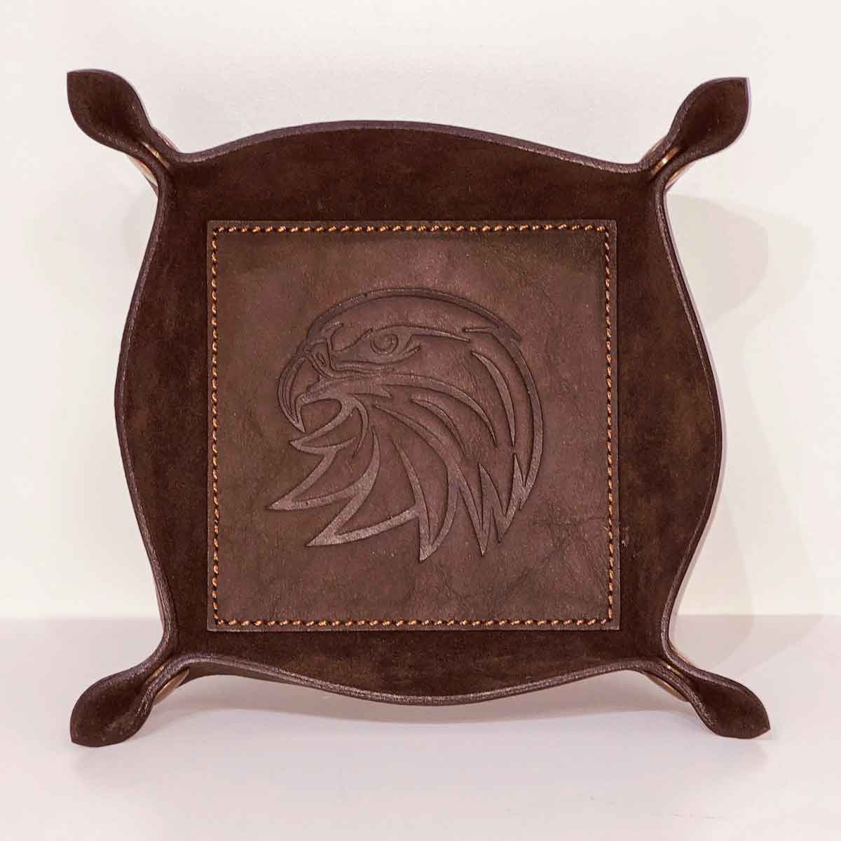 Embossed Dark Brown Valet Tray