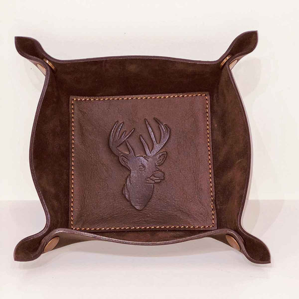 Embossed Dark Brown Valet Tray