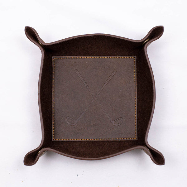 Embossed Dark Brown Valet Tray