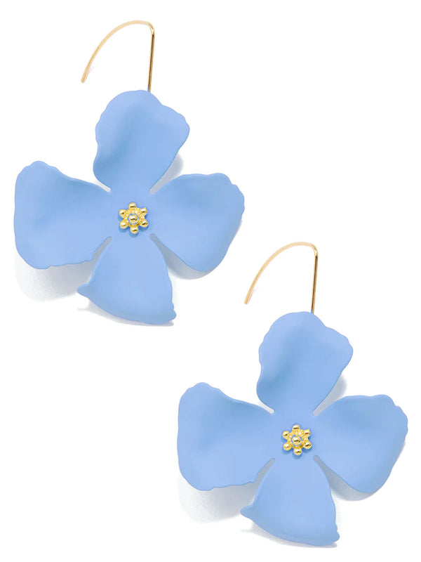 Matte Handpainted Flower Drop Earrings