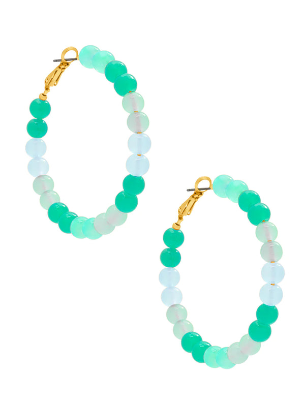 Glass Bead Hoop Earrings
