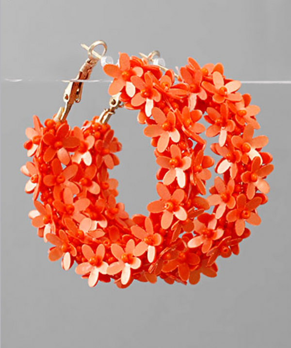Flower Sequin Hoops
