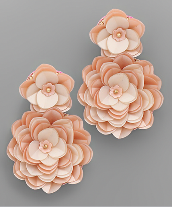 Double Sequin Flower Earrings