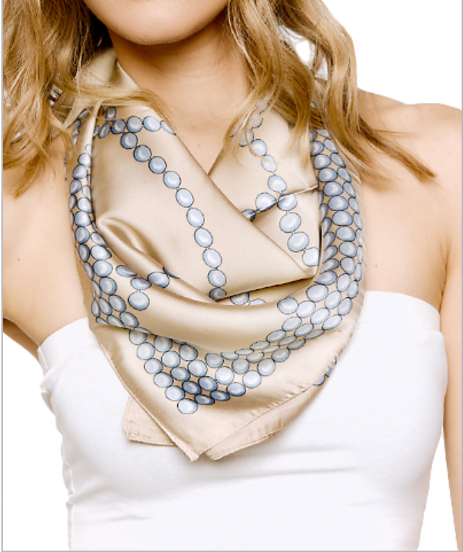 Strands of Pearls Faux Silk Scarf