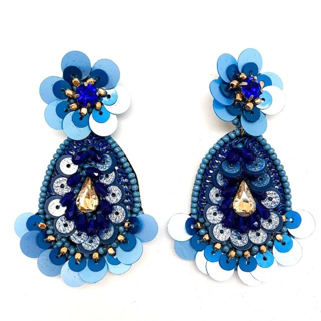 Allie Beads Danielle Blue Earrings