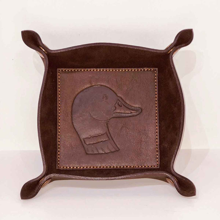 Embossed Dark Brown Valet Tray