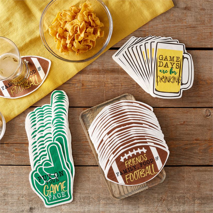 Game Day Shaped Cocktail Napkins
