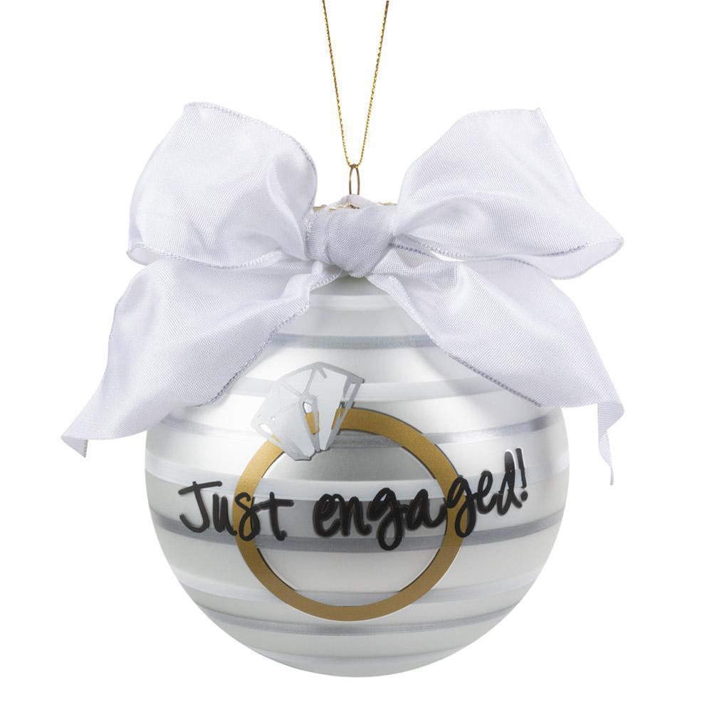 Just Engaged Ring Ball Ornament