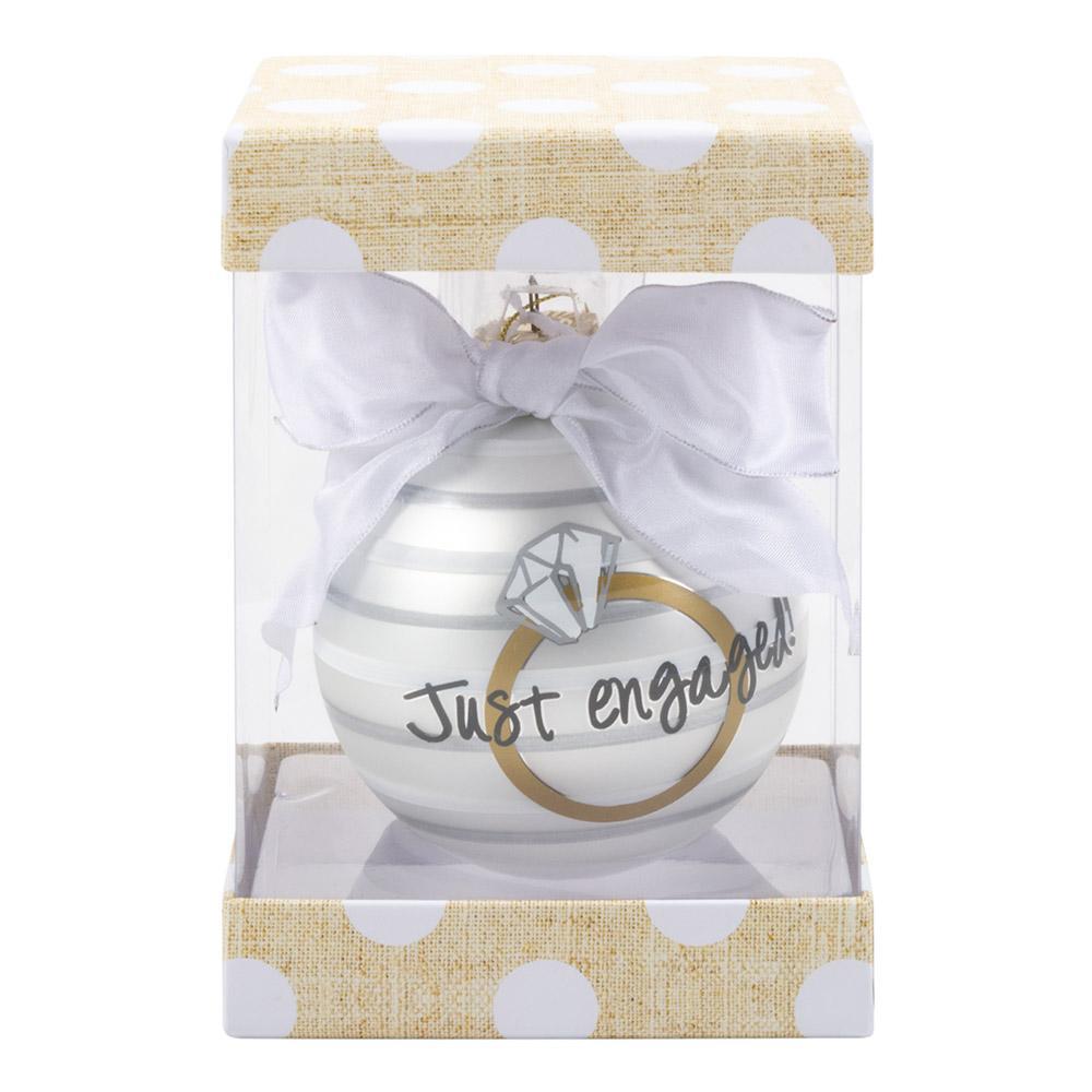 Just Engaged Ring Ball Ornament