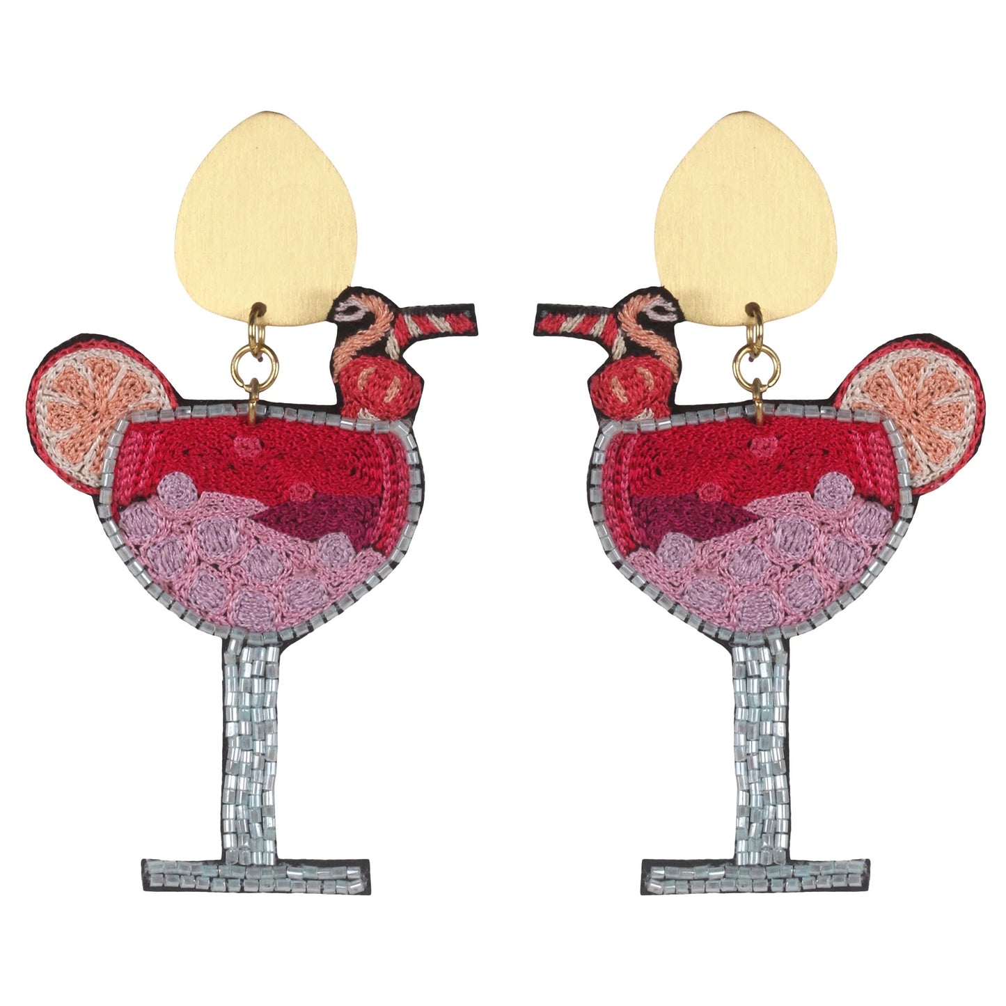 Allie Beads Pink Spiritz Cocktail Earrings